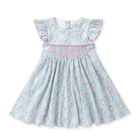 Spring Ditsy Smocked Dress