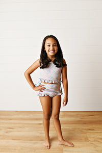 Watercolor Garden 2Pc Swim Suit