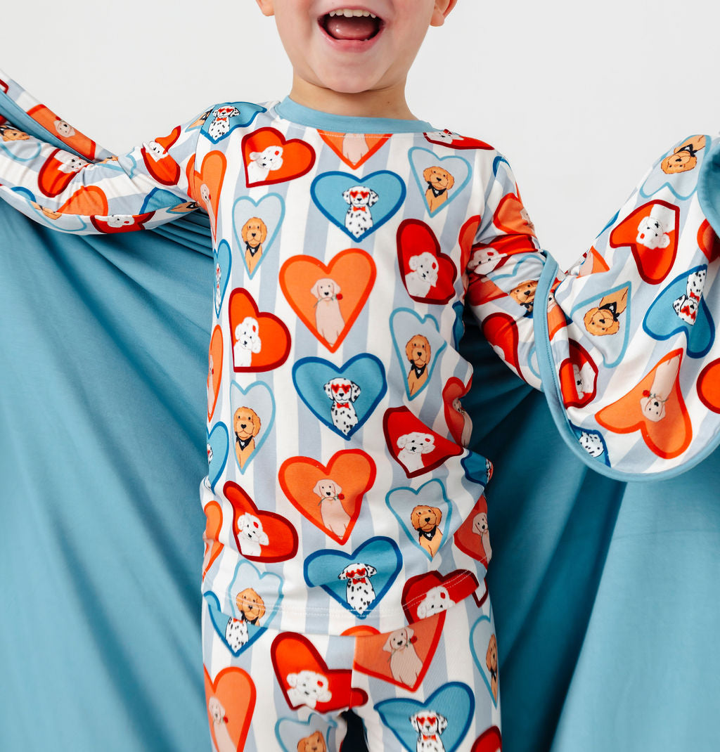 In My Jammers Blue Fur-Ever Valentine Two Piece Set