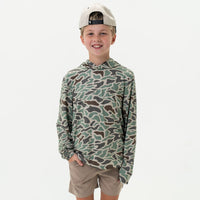 Burlebo Youth Performance Hoodie | Retro Duck Camo