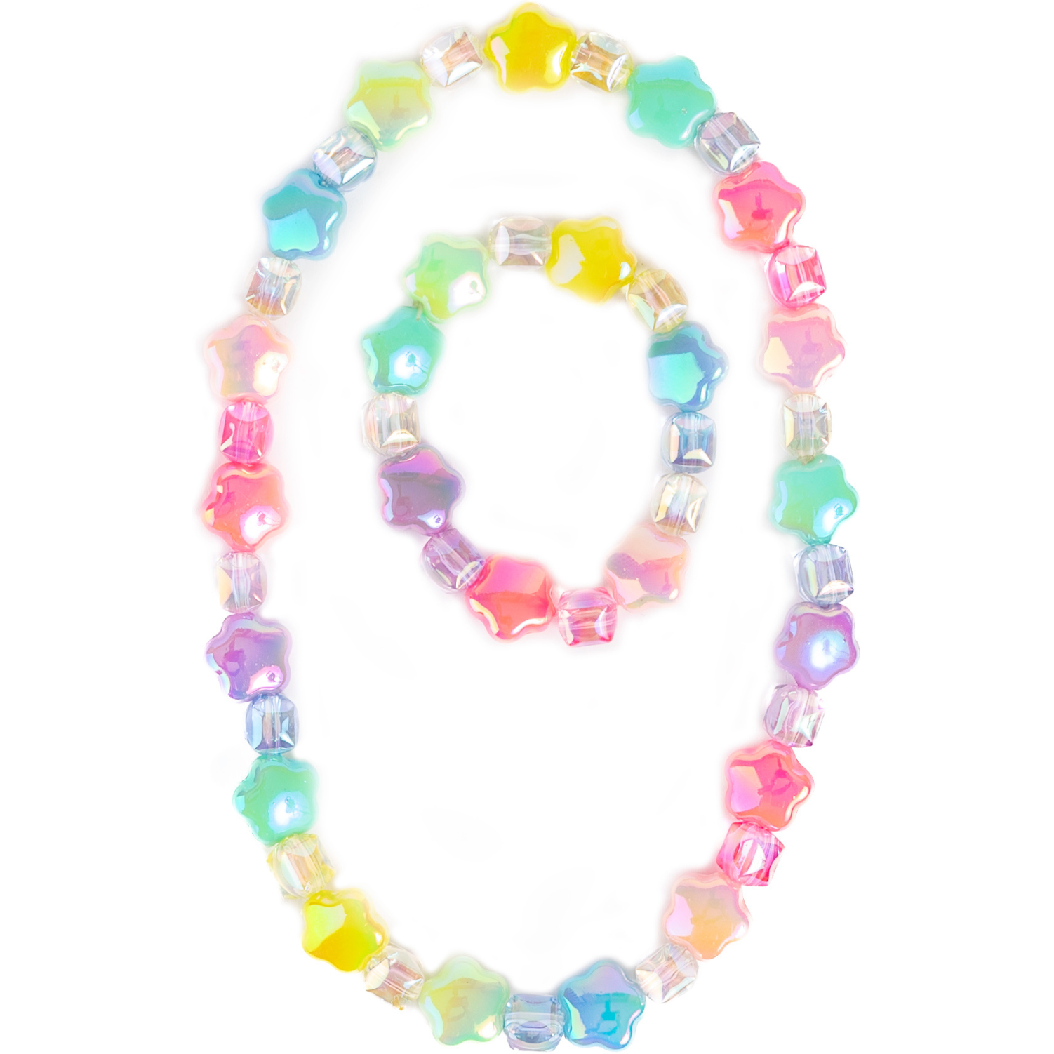 Great Pretenders Wish Upon a Rainbow Star Necklace & Bracelet Set, 2pc