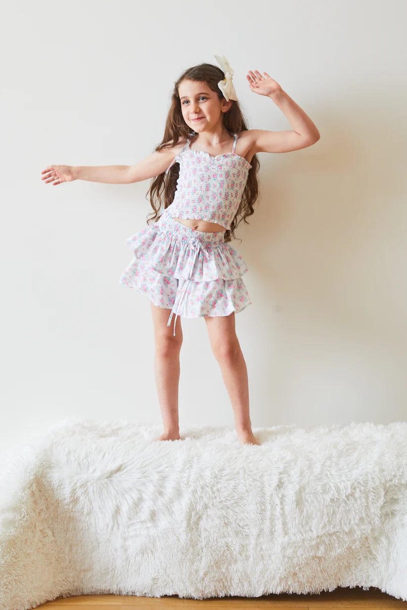 Theme Willow Romantic Rose White with Pink Skort