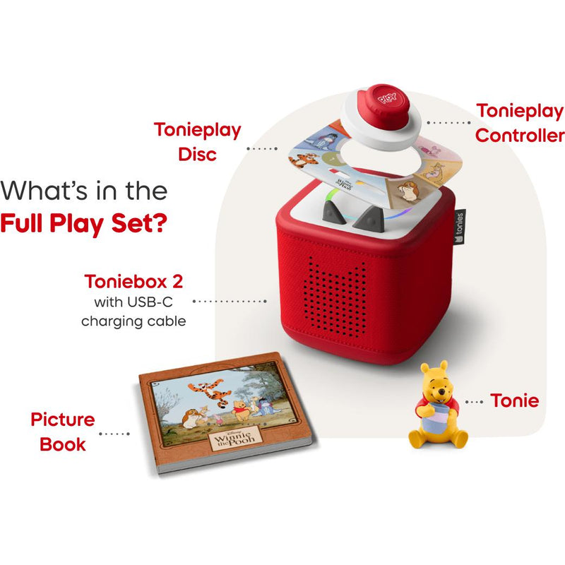 Tonies Disney Winnie the Pooh Toniebox 2 Full Play Set - Sunset Red