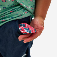 Burlebo Youth Athletic Short | Heather Navy | American Flag Liner