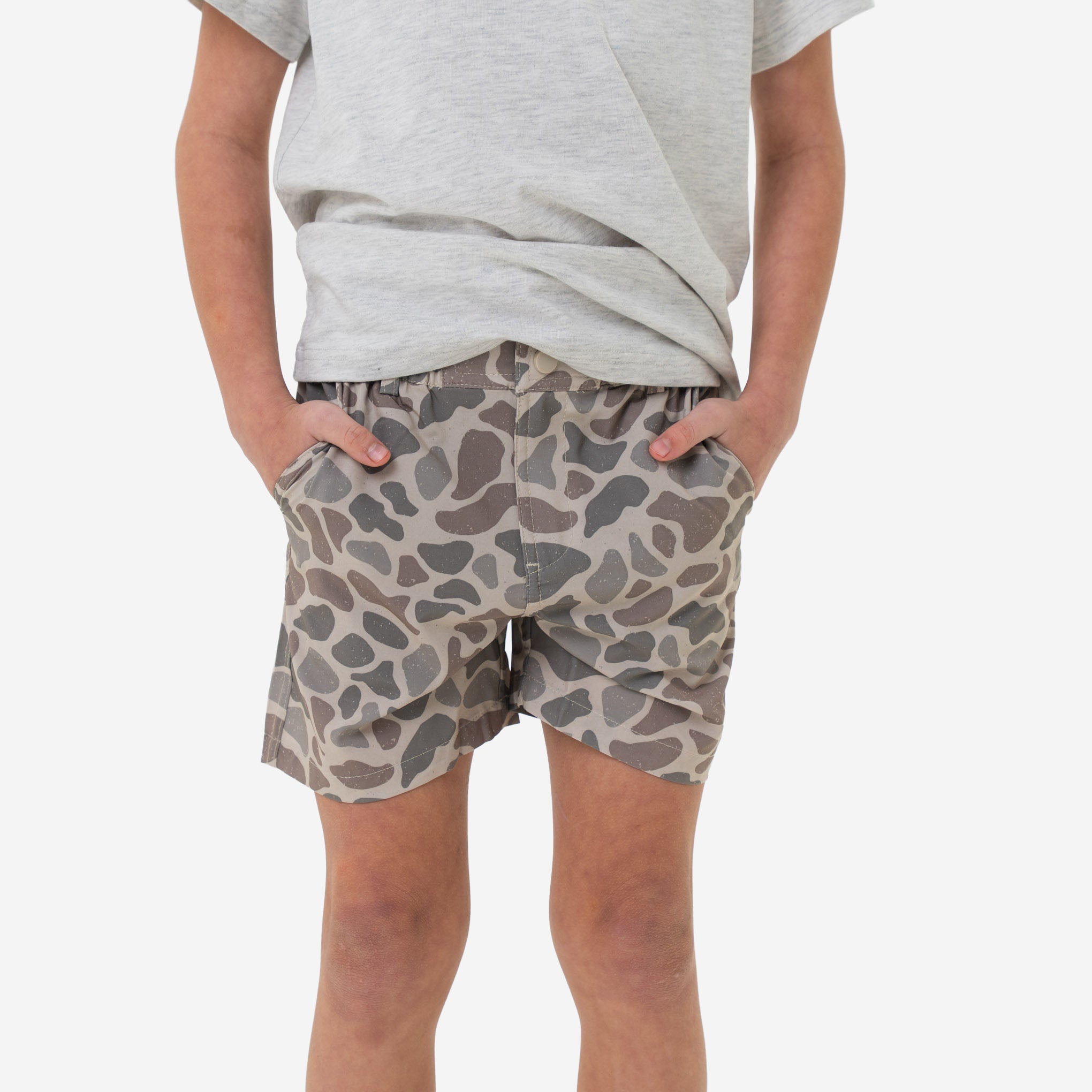 Burlebo Youth Everyday Short | Classic Deer Camo - Grey Pocket