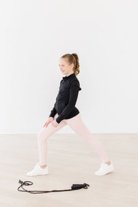 Mila & Rose Balanced Black Full-Zip Ruffle Active Jacket