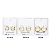Huggie Earrings - Scarlett Hoop Gold 14mm