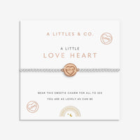 Kids' A Little | 'Love Heart' | Silver & Rose Gold Plated | Bracelet | 6 1/8" Stretch