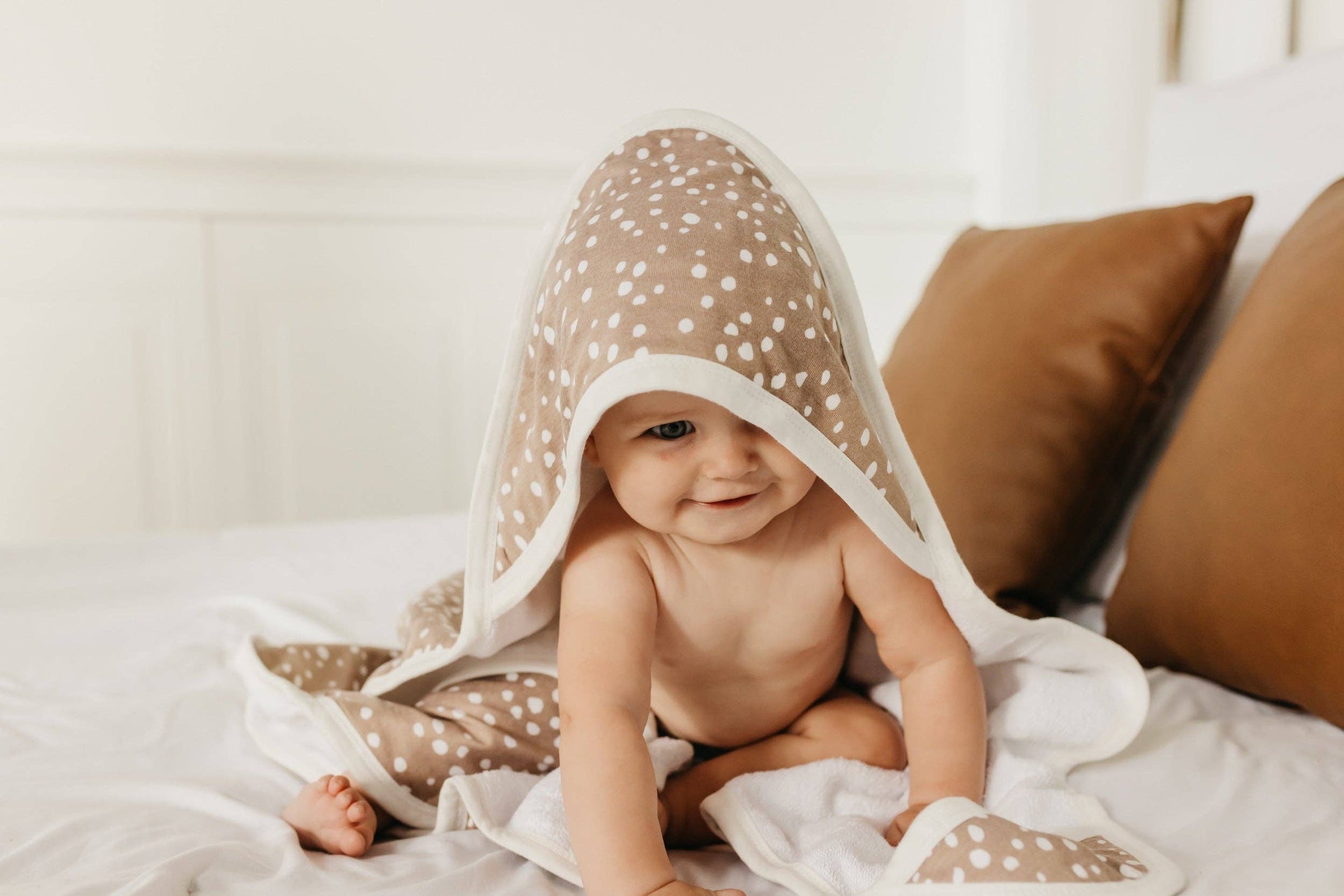 Premium Baby Knit Hooded Towel - Fawn