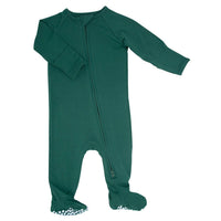 Hunter Green Zipper Footie