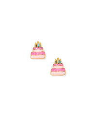 Screwback Stud Earrings - Birthday Cake
