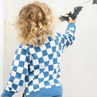 Checker Moody Blue Crew Neck Jogger Set