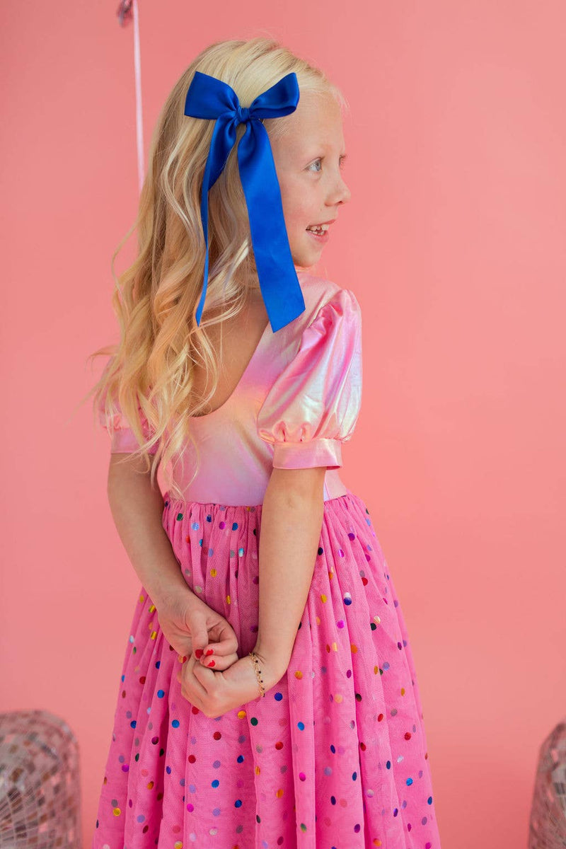 Diana Dress in Pink Confetti Lamé