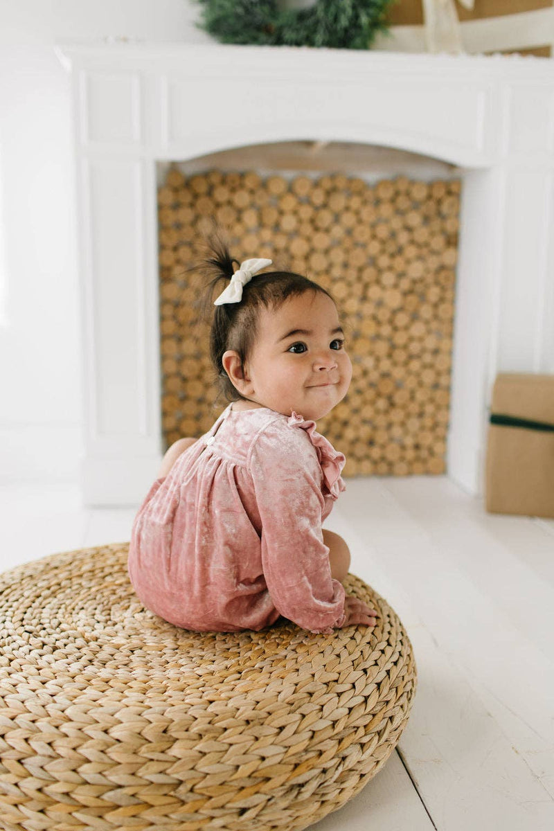 Hayley Romper in Crushed Blush Velvet