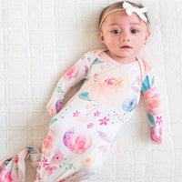 Newborn Knotted Gown - Bloom