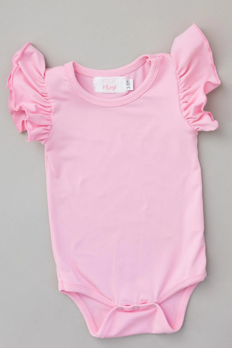 Bubblegum Pink S/S Flutter Bodysuit