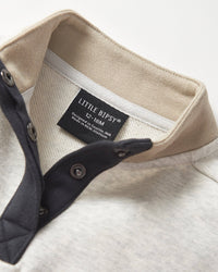 Colorblock Mockneck Pullover - Stone Grey