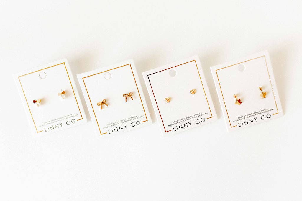 Screwback Stud Earrings - Heidi Pearl Bow