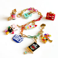 CHARM IT! Gold Rebel Girls Golf Clubs Charm
