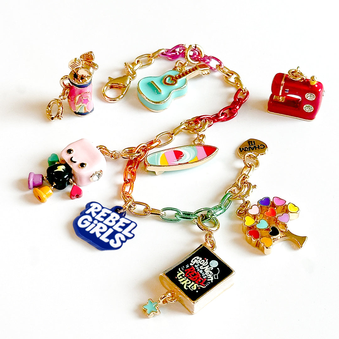 CHARM IT! Gold Rebel Girls Golf Clubs Charm