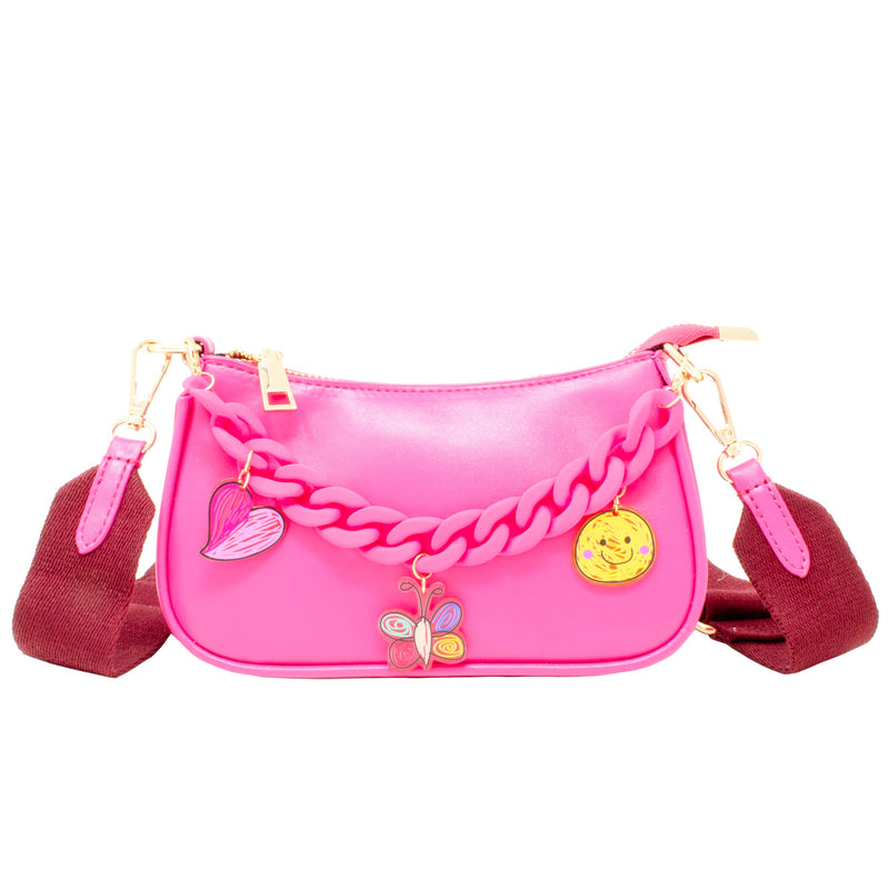 Hobo Jumbo Chain Charm Bag: Hot Pink