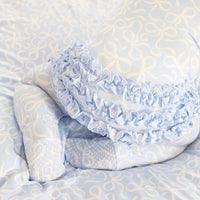 Blue-tiful Bows Ruffle Zipper Footie