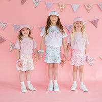 Sky Blue Floral Bow Patch Baseball Hat - Hair Accessories