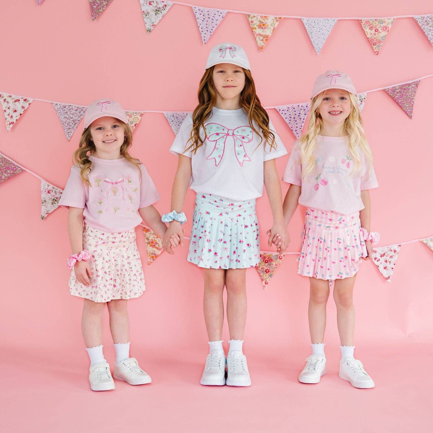 Sky Blue Floral Bow Patch Baseball Hat - Hair Accessories
