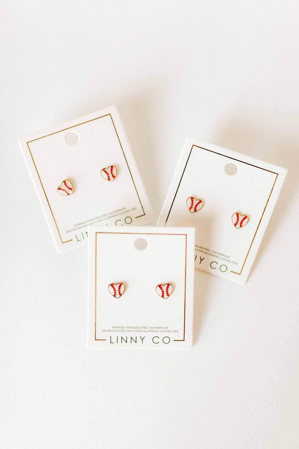 Screwback Stud Earrings - Baseball