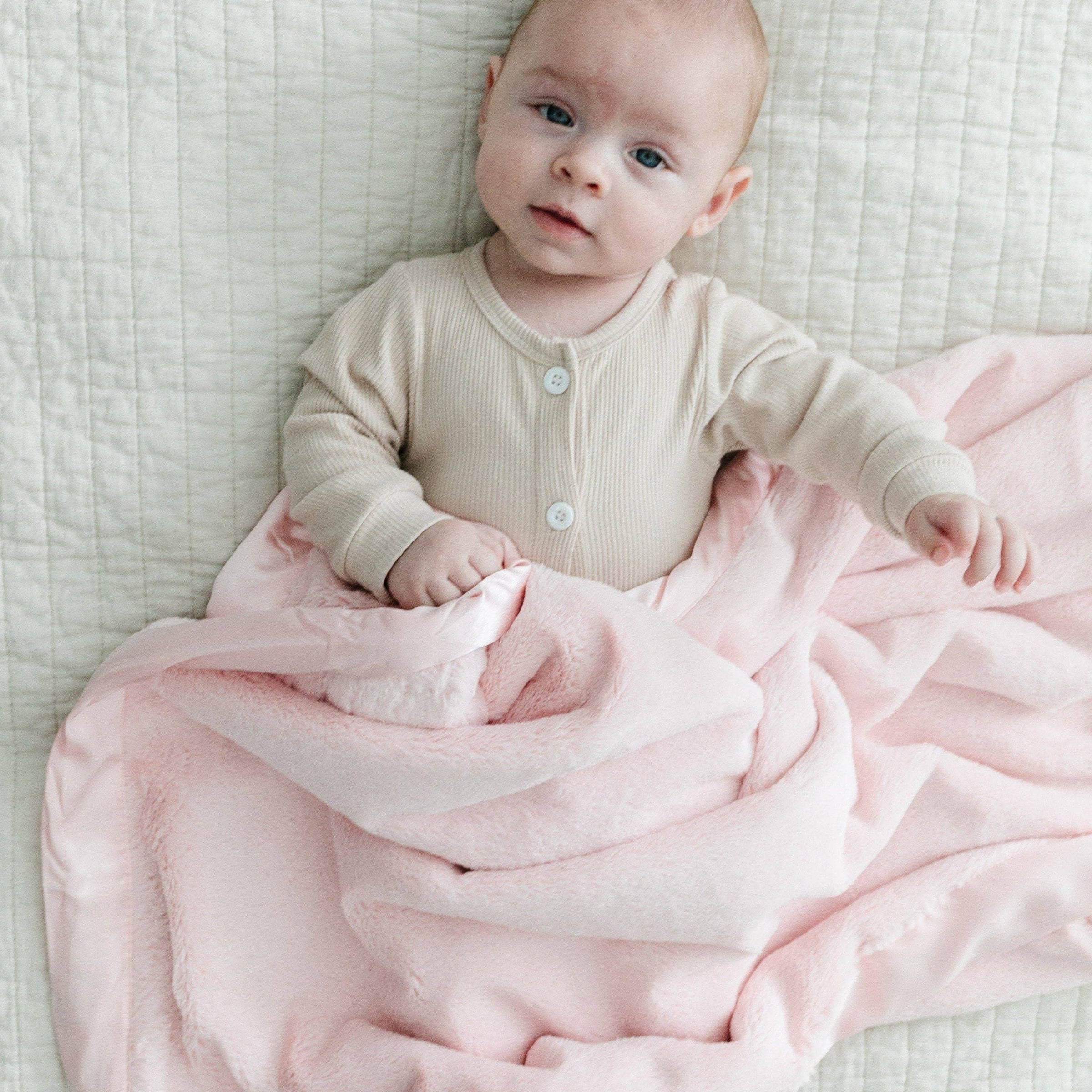 SATIN BORDER RECEIVING BLANKETS: Dainty Floral