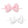 1/4' NYLON HEADBAND W/ BELLA BOW: Light Pink / 3" Small