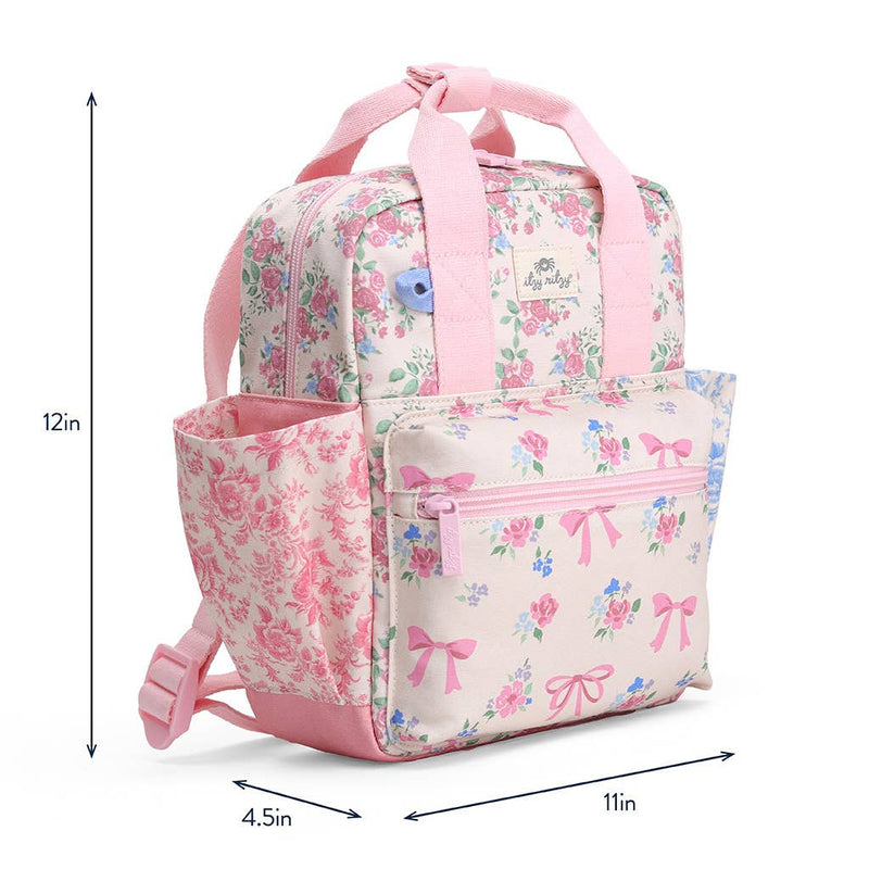Itzy Bitzy Backpack: Ribbons + Roses