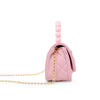 Pearl Handle Message Charm Handbag for Kids: Pink