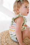 Amelia Romper in Primary Stripe