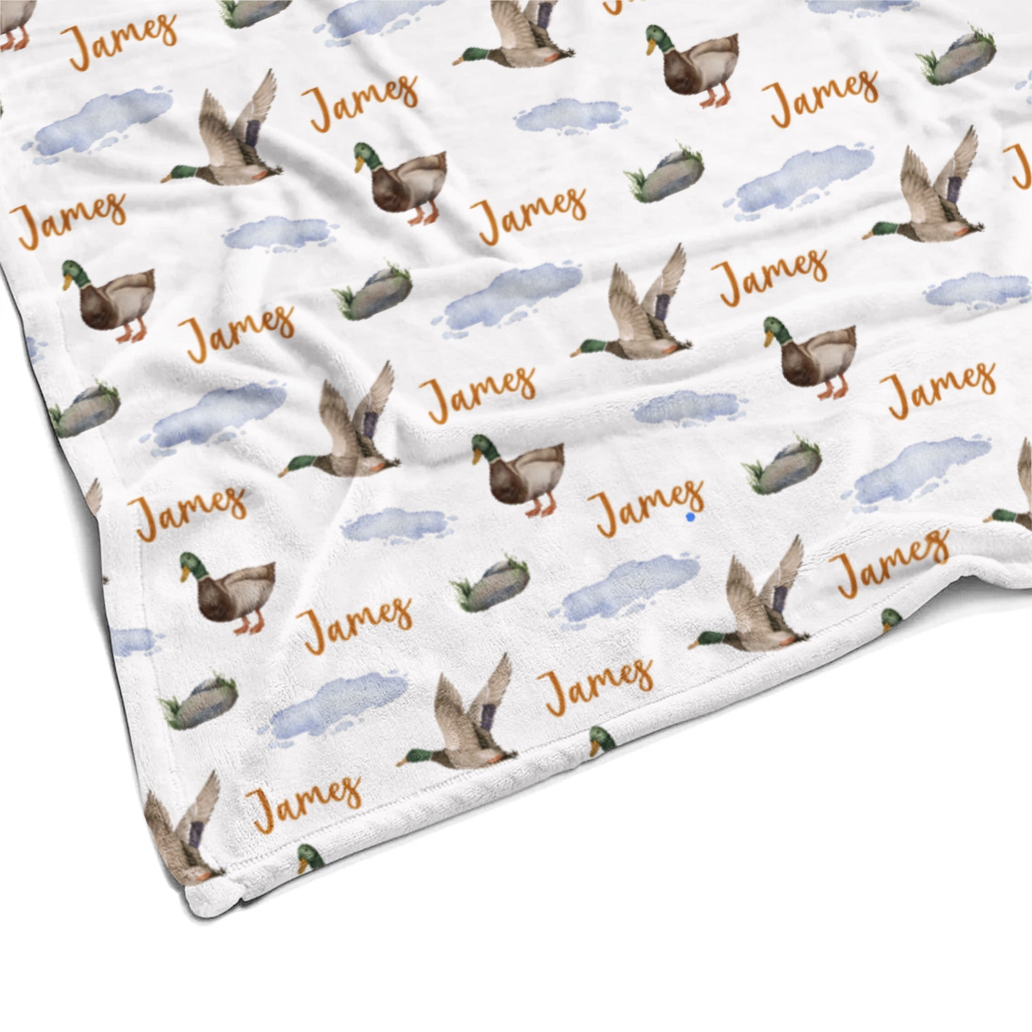 Sugar + Maple Plush Minky Fleece Personalized Blanket | Many Mallards