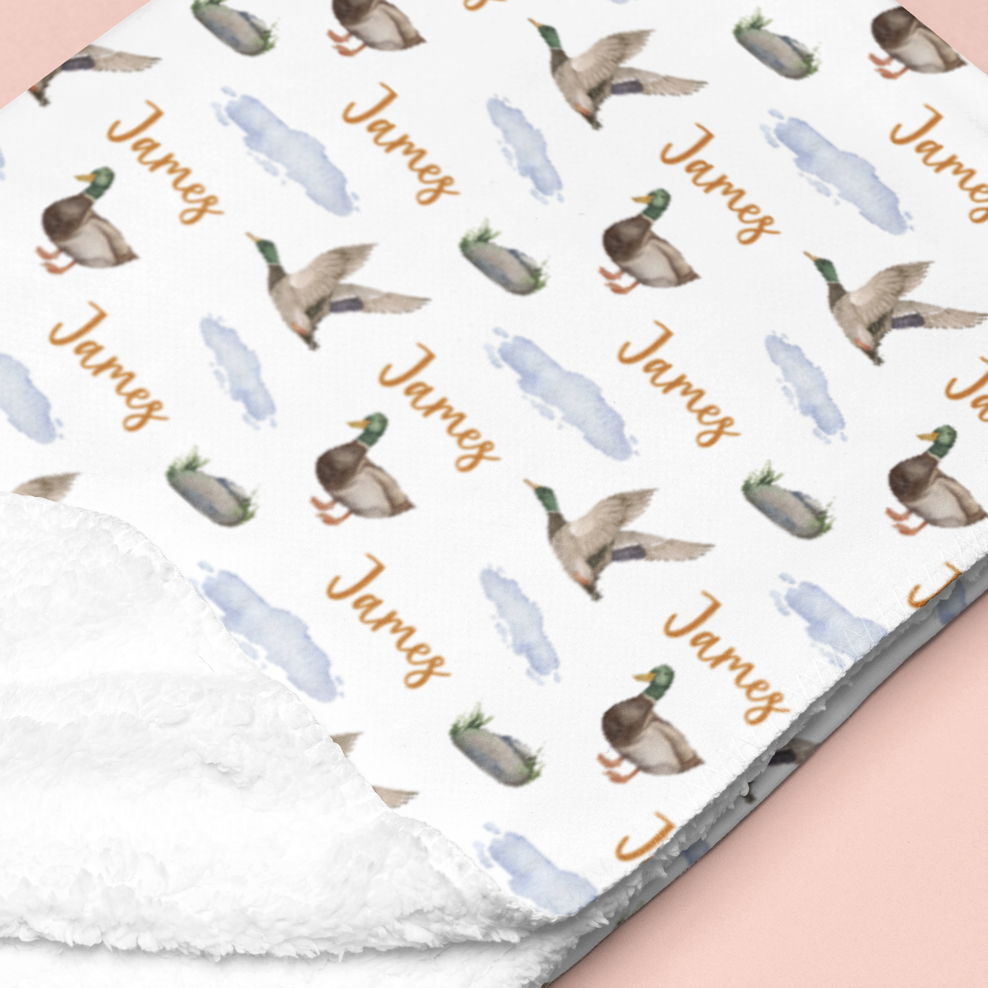 Sugar + Maple Sherpa-Lined Personalized Blanket | Many Mallards