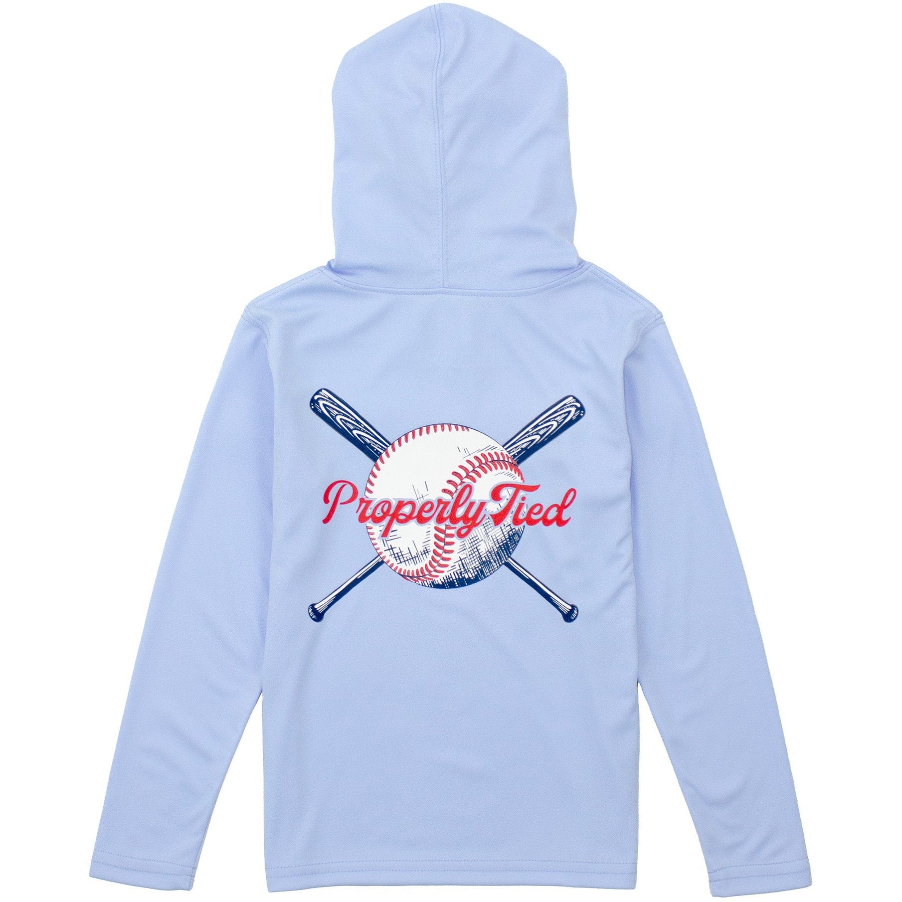 Properly Tied Boys Shade Performance Hoodie Play Ball Light Blue