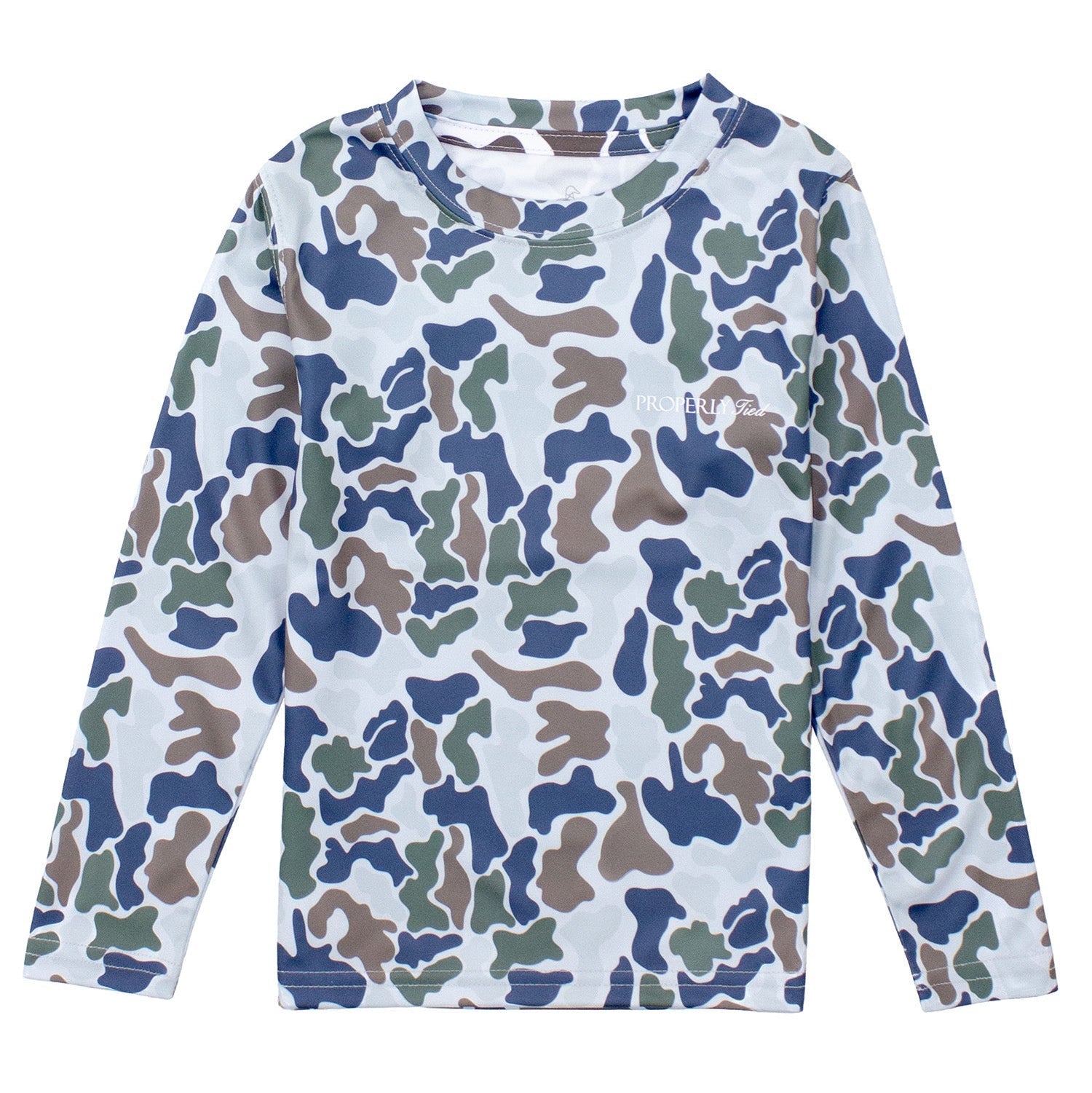 Properly Tied Boys Sportsman Performance Long Sleeve Terra Camo
