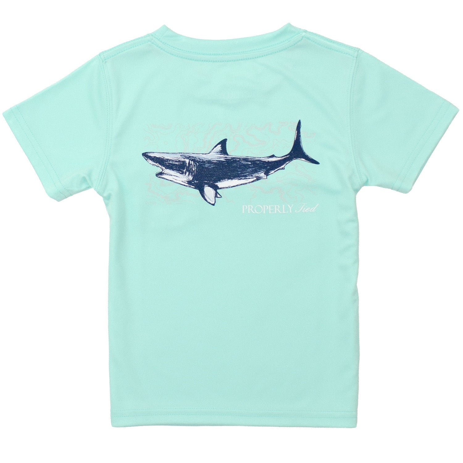 Properly Tied Boys Performance Tee Short Sleeve | Topo Shark Seafoam