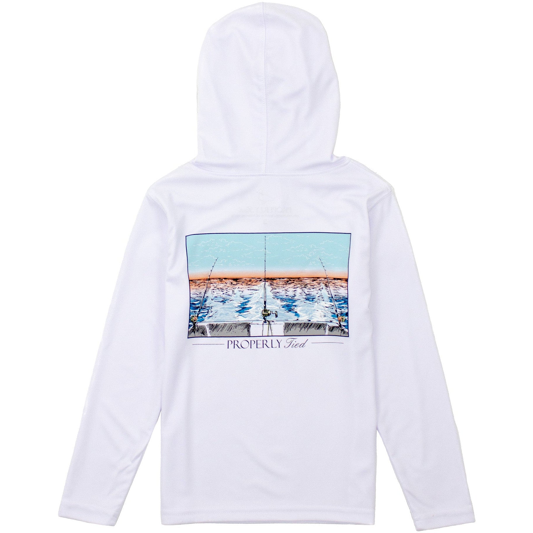 Properly Tied Boys Shade Performance Hoodie Castaway White