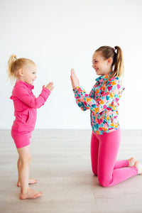 Mila & Rose Fuchsia Flash Active Shorty Shorts