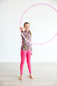 Mila & Rose Flexible Floral Full-Zip Ruffle Active Jacket