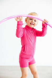 Mila & Rose Fuchsia Flash Active Shorty Shorts