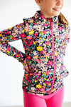 Mila & Rose Flexible Floral Full-Zip Ruffle Active Jacket