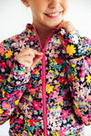 Mila & Rose Flexible Floral Full-Zip Ruffle Active Jacket