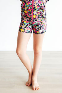 Mila & Rose Flexible Floral Active Shorty Shorts