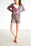 Mila & Rose Flexible Floral Full-Zip Ruffle Active Jacket
