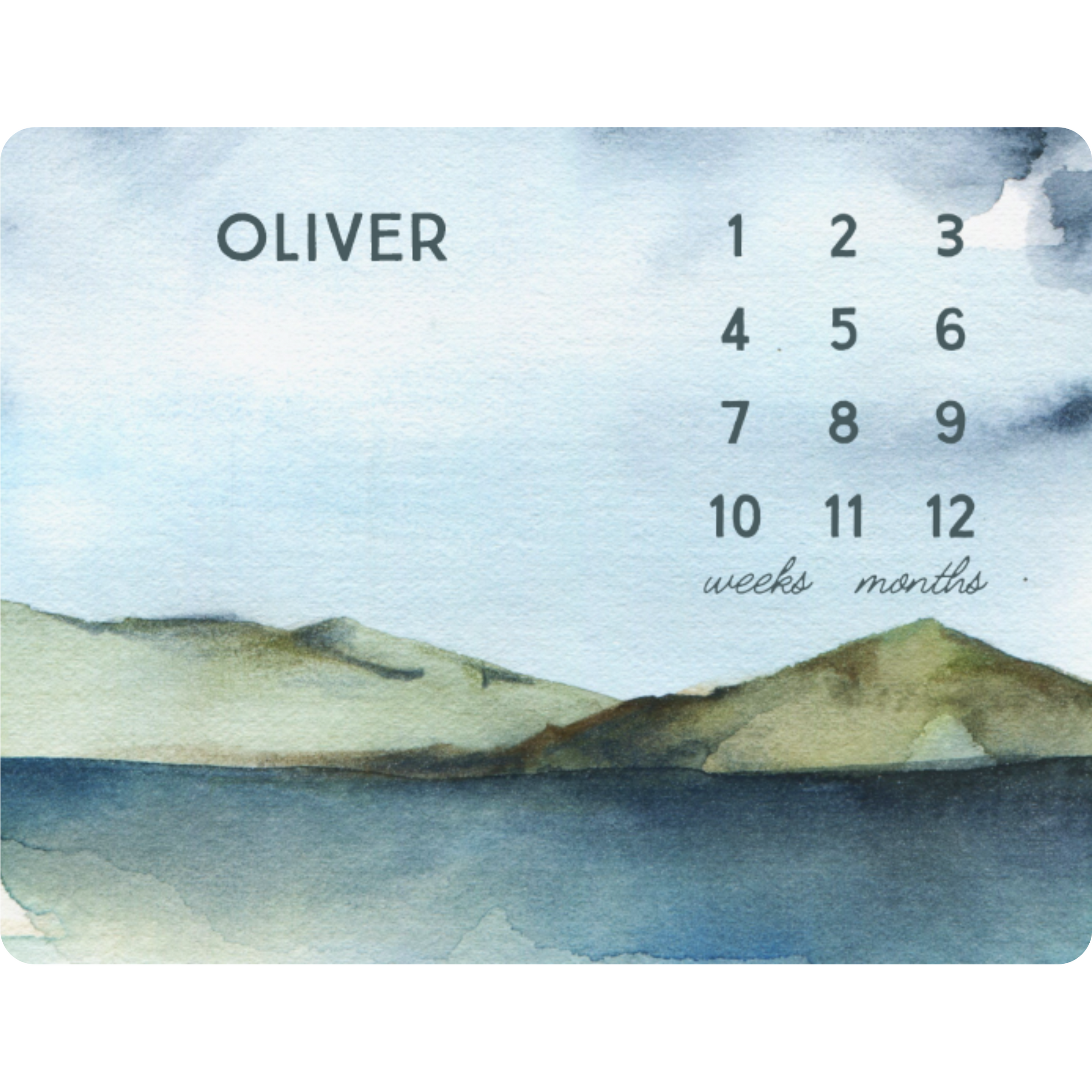 Sugar + Maple Backdrop Blanket | Mountain Milestone with Name