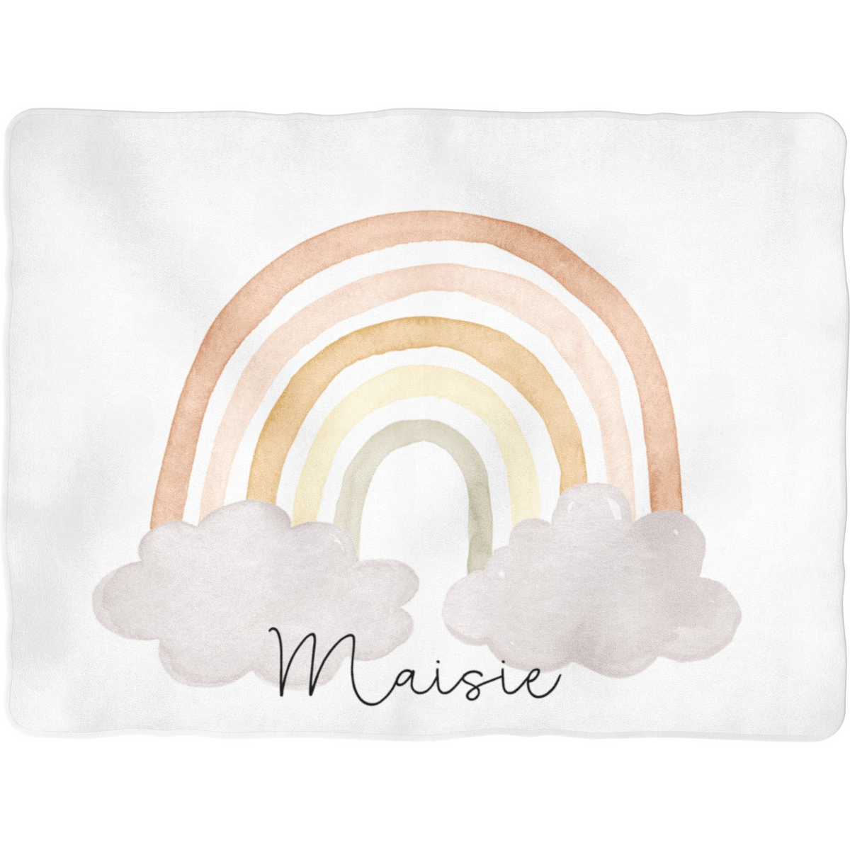 Sugar + Maple Backdrop Blanket | Neutral Rainbow with Name