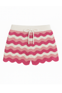 Limeapple Eliora Crochet Knit Short | Fuchsia